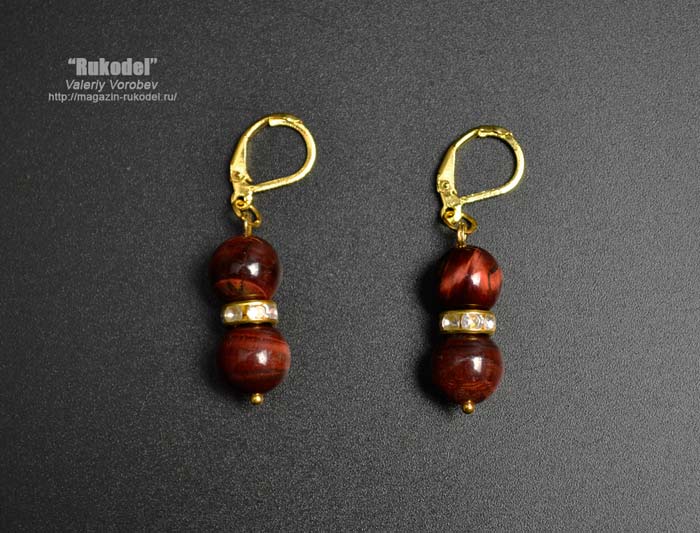 серьги из тигрового глаза