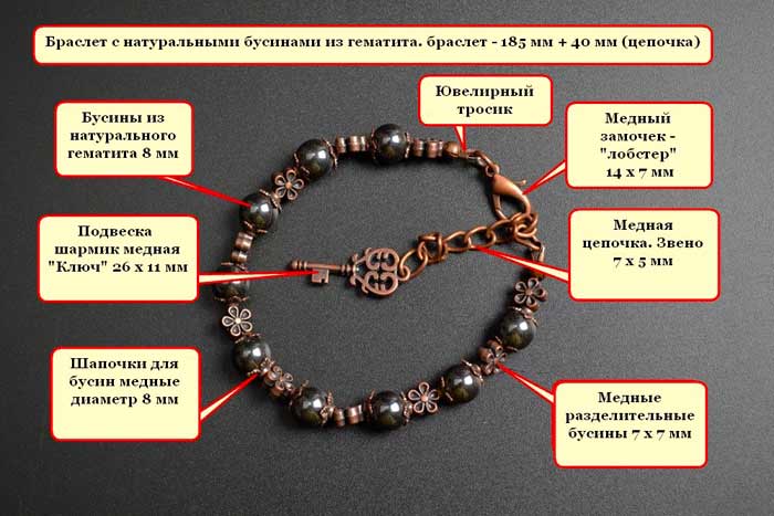 браслет с натуральными камнями