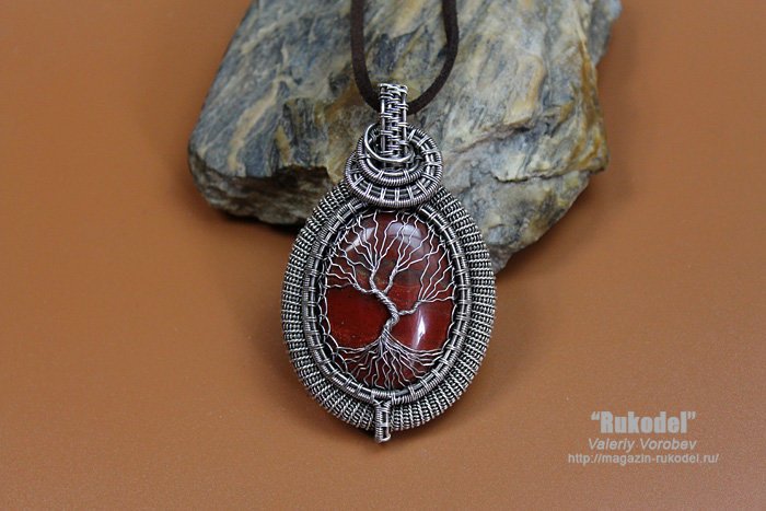 Авторские украшения из проволоки в технике Wire Wrap. Кулон из серебряной проволоки "Древо Жизни". 