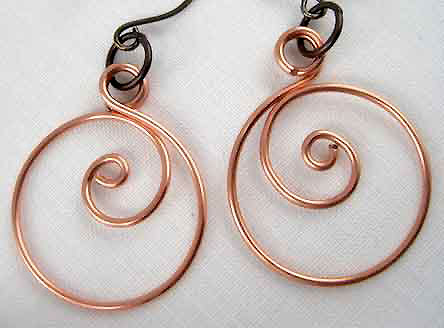 Сережки из медной проволоки своими руками в технике Wire Wrap
