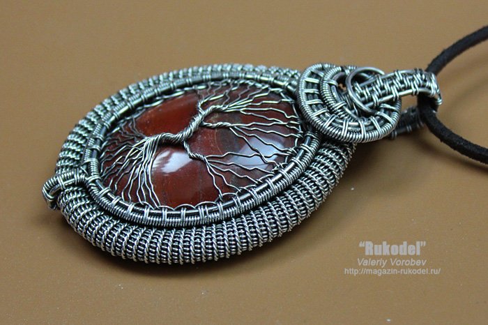 Авторские украшения из проволоки в технике Wire Wrap. Кулон из серебряной проволоки "Древо Жизни". 